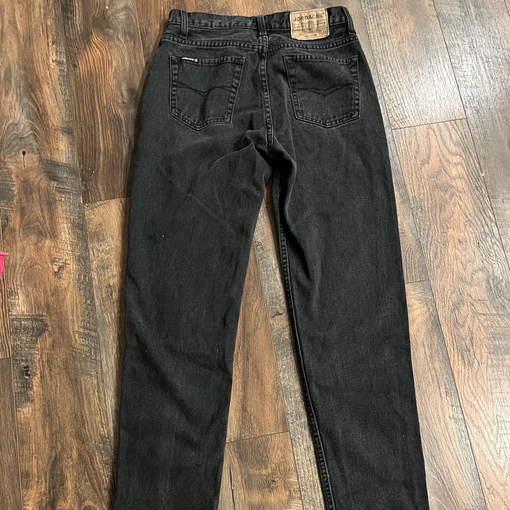 Jordache Vintage Washed Black Straight Leg Jeans